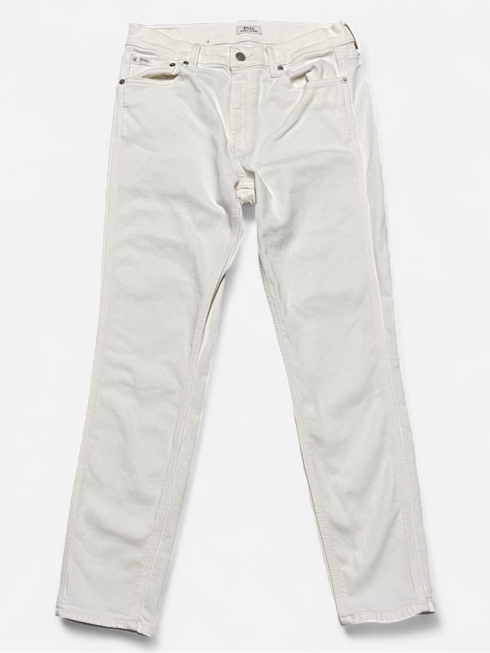Polo Ralph Lauren White Tompkins Mid Rise Skinny Crop Jeans Womens 30